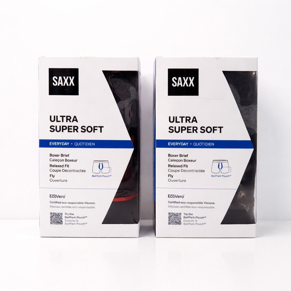 Saxx 4XL Ultra Super Soft Everyday Boxer Brief with BallPark Pouch LOT OF 2 Camo